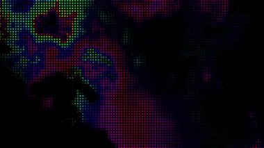 Canlandırılmış soyut teknoloji koyu arkaplan rastgele noktalar ve ızgara 4K.