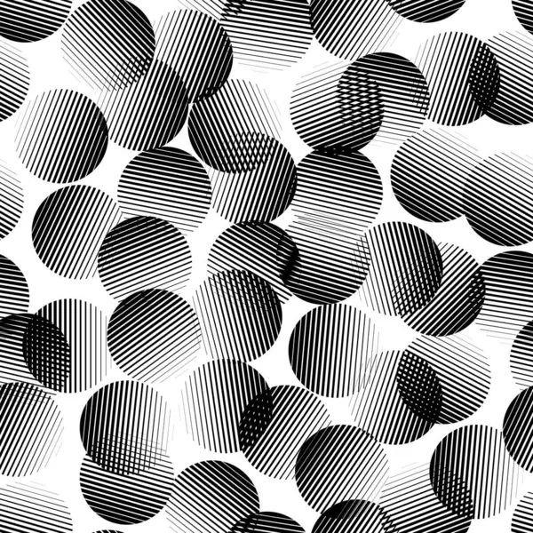抽象无缝几何图案 矢量图像 简单的黑白图案随机圈 图库插图