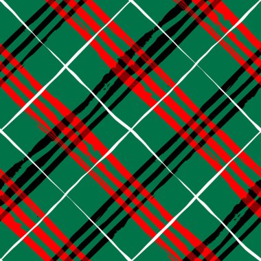 Kusursuz bir arka plan modeli. Noel sıcacık kırmızı ekose desenli. Vektör resmi