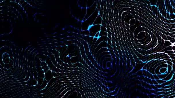 Teknik Digital Våg Bakgrund Koncept Vackra Rörelser Viftar Neonlinjer Cyber — Stockvideo