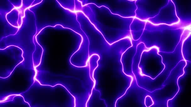抽象循环4K视频 无缝隙的抽象蓝色波浪迷幻背景为循环播放 紫色能量移动纹理 — 图库视频影像