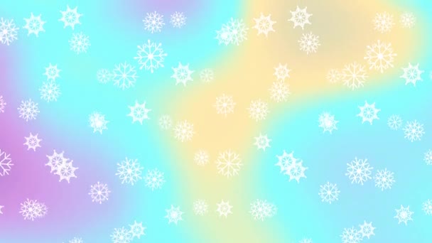 Sneeuwkristallen Vlokken Winter Bevriezen Ijs Deeltjes Achtergrond Looping Video Animatie — Stockvideo