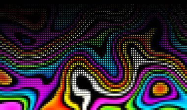 Pixilated soyut grunge arkaplan. Moire kaplama etkisi. Vektör görüntüsü. Piksel Sanat grunge arkaplanı