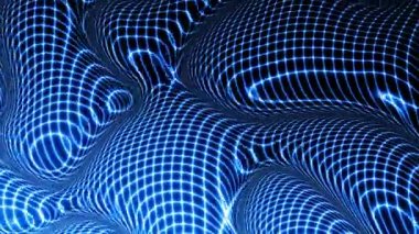 Teknoloji dijital dalga arkaplan kavramı. Parlak çizgileri olan güzel hareket eden noktalar. Siber ya da teknoloji geçmişi.