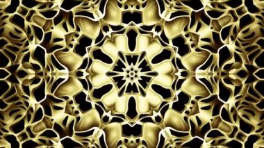 Soyut mandala dönüşümü. 4K döngü görüntüsü. Kutsal sembol. Parlak Kutsal Mandala