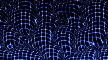 Teknoloji dijital dalga arkaplan kavramı. Parlak çizgileri olan güzel hareket eden noktalar. Siber ya da teknoloji geçmişi.