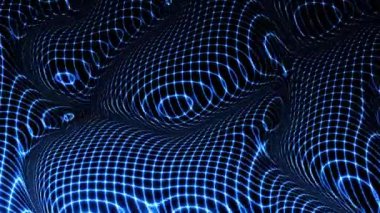 Teknoloji dijital dalga arkaplan kavramı. Parlak çizgileri olan güzel hareket eden noktalar. Siber ya da teknoloji geçmişi.