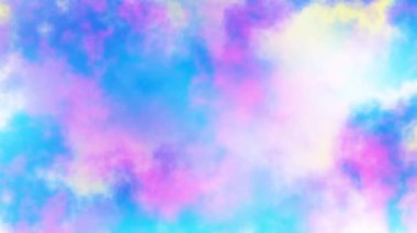 Sihirli Tekboynuz gökyüzü görüntüsü 4K. Bulutlu nebula arka planı. Doğal pastel renkler.