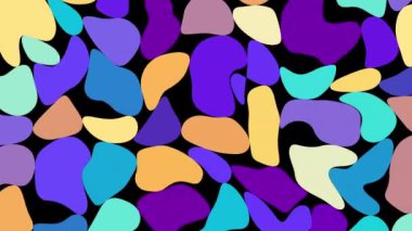 Renkli soyut çizgi film hareketli dijital tasarımı şekillendirir. Kusursuz döngü. Video animasyonu Ultra HD 4K 3840x2160