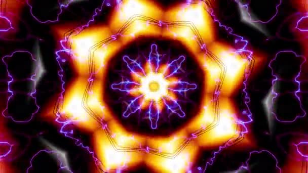 Обертається Абстрактна Чарівна Квітка Езотерична Космічна Мандала Променями Циклічні Кадри — стокове відео
