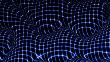 Teknoloji dijital dalga arkaplan kavramı. Parlak çizgileri olan güzel hareket eden noktalar. Siber ya da teknoloji geçmişi.