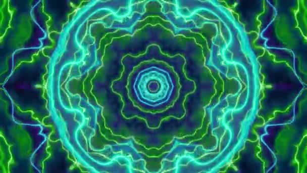 Futurystyczny Psychodeliczny Wideo Kalejdoskop Mandala Sztuka Projektowania Wzór New Age — Wideo stockowe