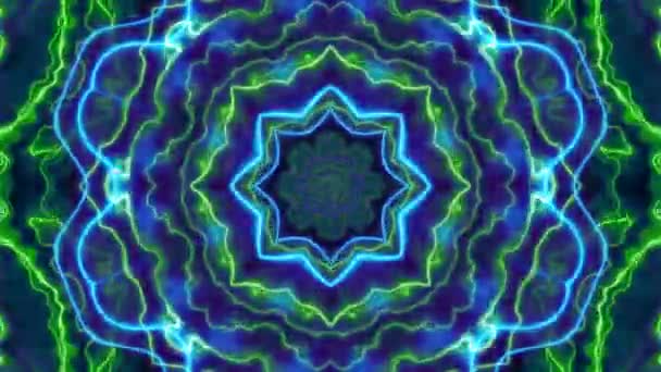 Futurystyczny Psychodeliczny Wideo Kalejdoskop Mandala Sztuka Projektowania Wzór New Age — Wideo stockowe