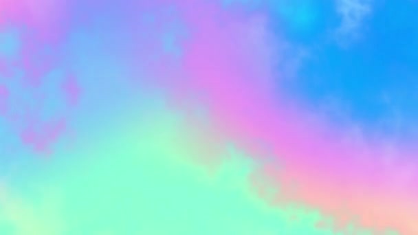 Magic Unicorn Sky Looping Footage Cloudy Nebula Background Natural Pastel — Stock Video