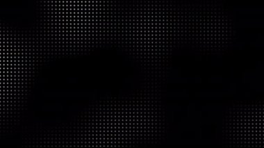 Canlandırılmış soyut teknoloji siyah arkaplan rastgele noktalar ve ızgara 4K.