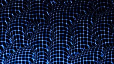 Teknoloji dijital dalga arkaplan kavramı. Parlak çizgileri olan güzel hareket eden noktalar. Siber ya da teknoloji geçmişi.