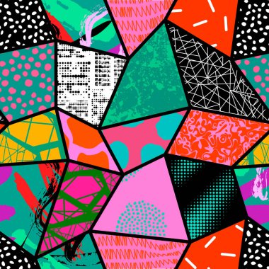 Kolaj sanat dokusuyla renksiz desen. Modern çağdaş sanat arka planı, üçgenler geometrik şekilli el izi, maksimum boyalı duvar kağıdı.