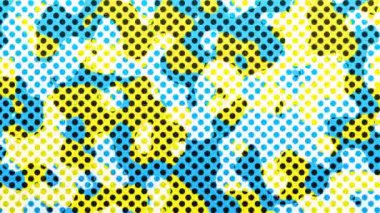 Soyut arkaplan dijital nokta döngüsü. 4K döngü görüntüsü. Çizgi film soyut polka noktaları kolaj stili