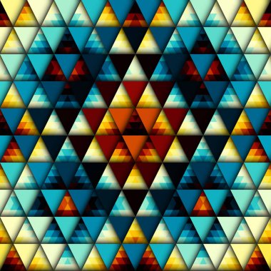 Bir üçgenler Dikişsiz desen.. Aztek süsleme. Vektör görüntüsü.