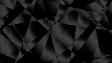 Zarif siyah soyut geometrik çokgen hareket arkaplanı. 4k döngü görüntüsü