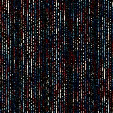 Siyah arka planda renkli küçük noktalar olan etnik kabile tarzı. Dekoratif mozaik. Vektör Kusursuz illüstrasyon.