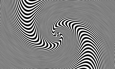 Hipnotik spiral arka plan. Optik illüzyon tarzı tasarım. Vektör illüstrasyonu