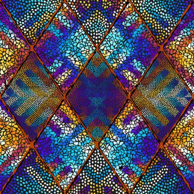 Vektörsüz mozaik seramik deseni. Seramik fayanslar arka planda. Vektör resmi.