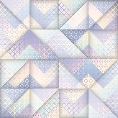 Bir üçgenin kusursuz vektör desenli arka planı. Soyut beyaz geometrik kusursuz arkaplan. Vektör illüstrasyonu