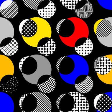 Geometrik soyut model retro tarzı. Kusursuz vektör deseni. Vektör resmi.