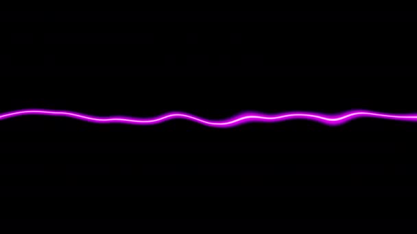Astratto Sfondo Neon Con Linea Ondulata Magenta Loop Animazione Sfondo — Video Stock
