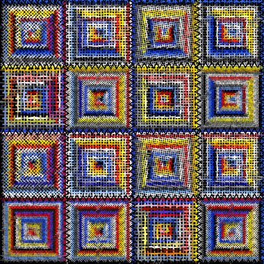 Imitation of a texture of rough canvas. Seamless vector pattern. Diagonal plaid.