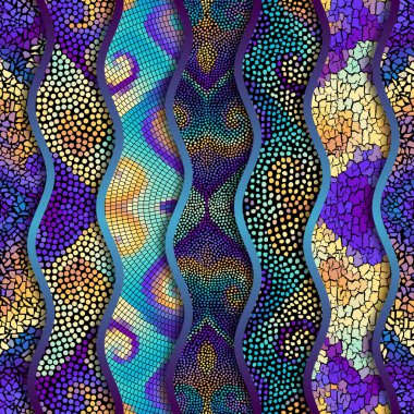 Vektörsüz mozaik seramik deseni. Seramik fayanslar arka planda. Vektör resmi.