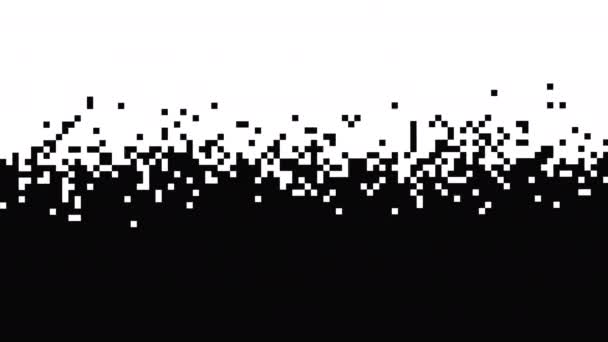 グラウンジピクセル化されたグラデーション背景を溶解します シンプルな黒と白のパターン 4Kループビデオ — ストック動画
