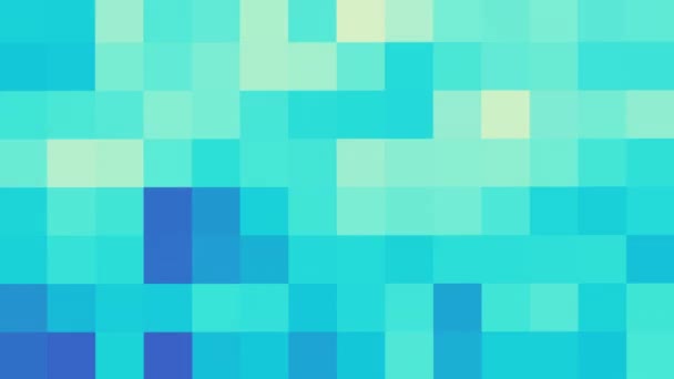 Fundo Geométrico Teal Piscando Fundo Pixels Abstratos Pequenos Quadrados Aleatórios — Vídeo de Stock
