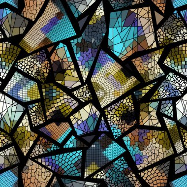 Kusursuz mozaik sanat modeli. Soyut sanat arkaplanı... vektör resmi.