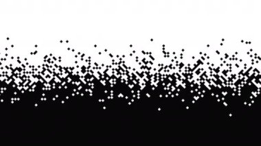 Grunge pikseli çözünen arkaplan. Basit siyah beyaz desen. 4k döngülü video.