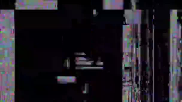 Antiguo Retro Ruido Estático Televisión Blanco Negro Causado Por Una — Vídeos de Stock