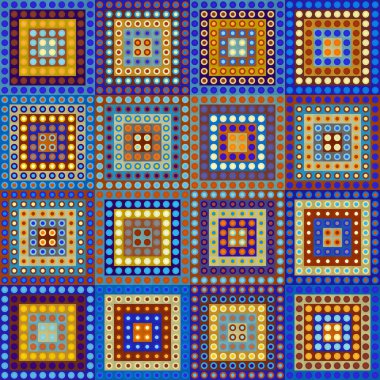 Sorunsuz arka plan. Geometrik soyut desen düşük Poli piksel sanat tarzı. Polka Noktalı desene düşük Poli arka plan üzerinde.