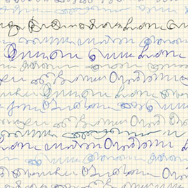 Kusursuz bir arka plan modeli. Fotokopi kitabı yüzeyindeki soyut klasik harflerin taklidi. Okunamayan metin.