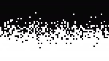 Canlandırılmış pixelated gradient grunge arkaplanı basit siyah beyaz arkaplan. Eritme stili. 4k döngüsü