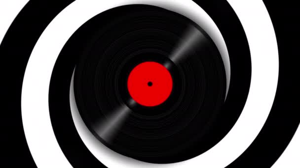 Draaiende Vinylschijf Abstracte Spiraal Bewegende Achtergrond Naadloze Looping Beelden — Stockvideo