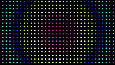 Canlandırılmış soyut teknoloji siyah arkaplan rastgele noktalar ve ızgara 4K.