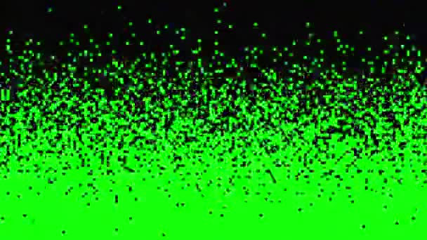 Animated Pixelated Gradient Grunge Background Simple Black Green Screen Background — Stock Video