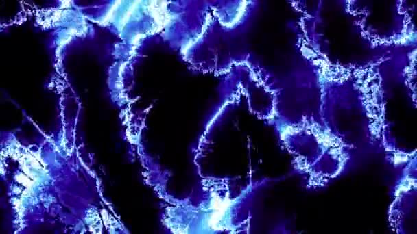 Cordes Lumière Énergie Bleue Fond Ondes Avec Fusées Éclairantes Rétroéclairage — Video