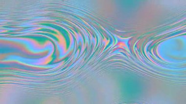 Soyut renkli arkaplan - metalik dalgalanan sıvı, canlı yüzeyi yansıtıyor. 4k döngülü video