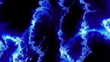 mavi enerji ışık dizeleri veya fişekleri ve arka aydınlatma ile arka plan dalgalar. Gelecek modern veri bilgi akan, teknoloji tanıtım, organik biyoloji animasyon olarak kullanılabilir. 3D render 4k video