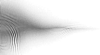 Monokrom gradyan yarım tonlu noktalar arkaplan. Png illüstrasyonunu göster. Şeffaf arkaplanda soyut grunge noktaları