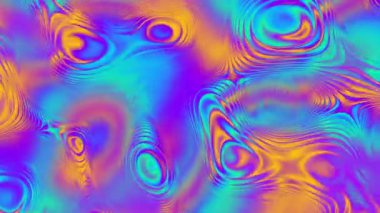 Soyut renkli arkaplan - metalik dalgalanan sıvı, canlı yüzeyi yansıtıyor. 4k döngülü video