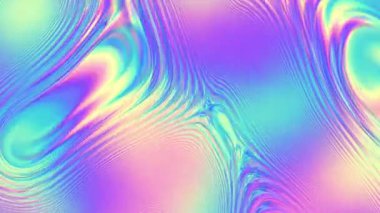 Soyut renkli arkaplan - metalik dalgalanan sıvı, canlı yüzeyi yansıtıyor. 4k döngülü video