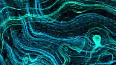 Çizgiler ve dalgalarla pürüzsüz mavi bir arkaplan. Kusursuz döngü animasyonu. 4K görüntü